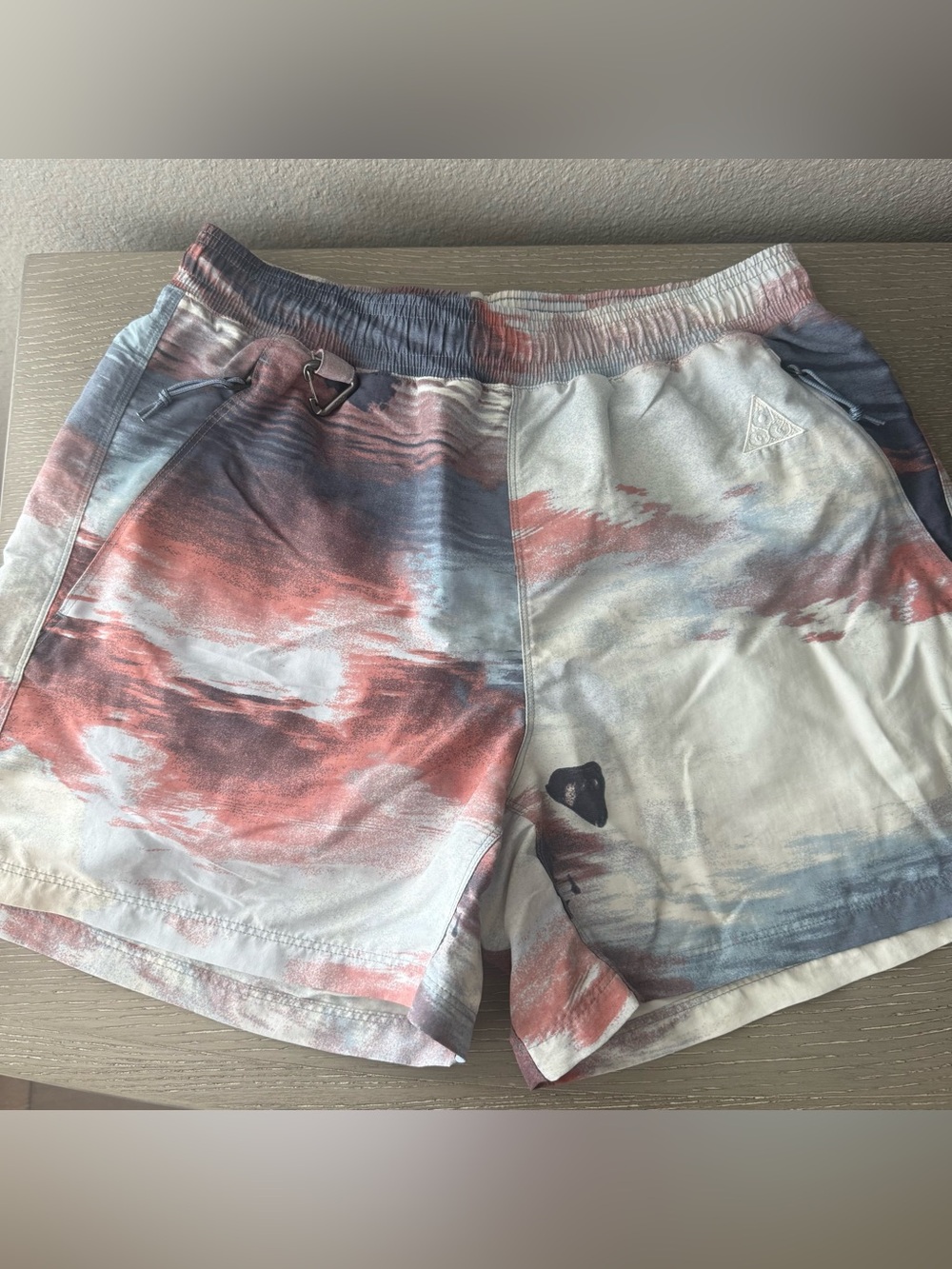Nike ACG Reservoir Goat Allover Lined Shorts Ashen Slate Armory Blue Size Small